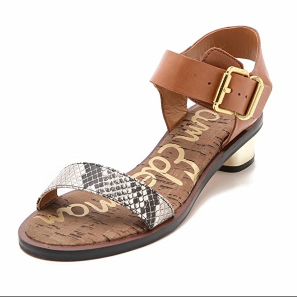 Sam Edelman Trina Snakeskin Block Heel Sandals